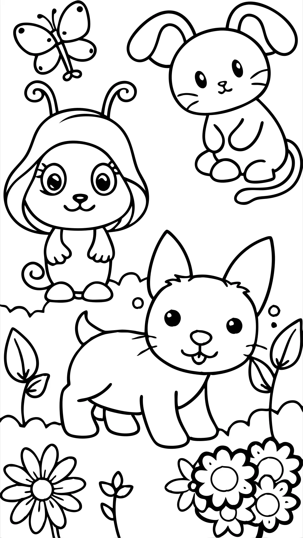 color pages cute animals